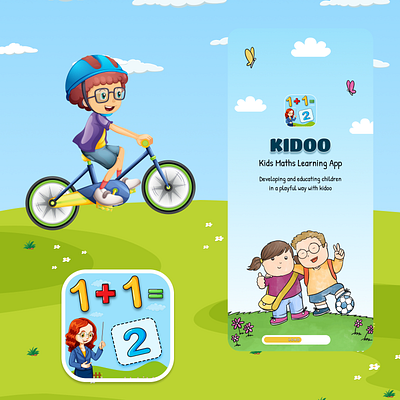 Kids Maths Learning App application illustration kids maths learning app ui