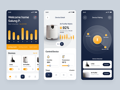 Smart Home - Mobile App app app design design interface minimal mobile salung smart device smart home ui ui design ui ux upnormal