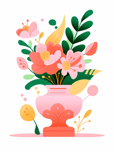 A pink flower in a vase dall e