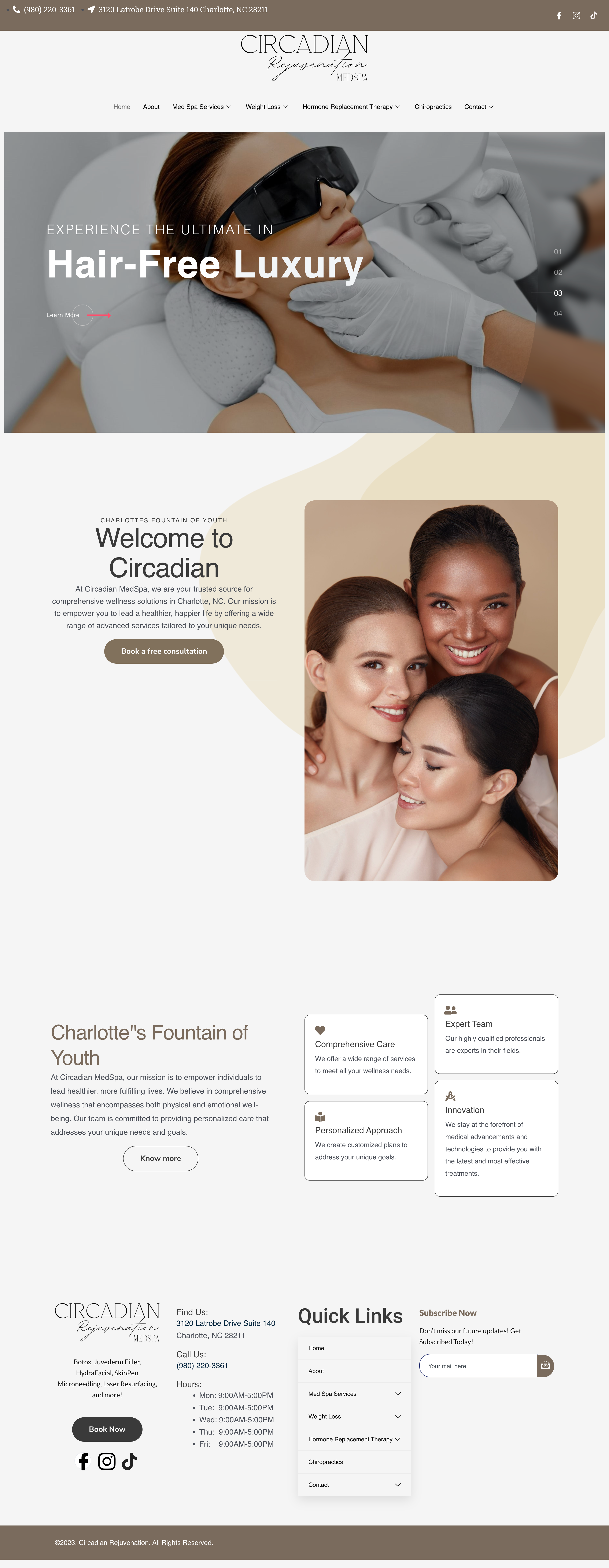 Web Design: Circadian Rejuvenation Medspa revitalizingwellbeing