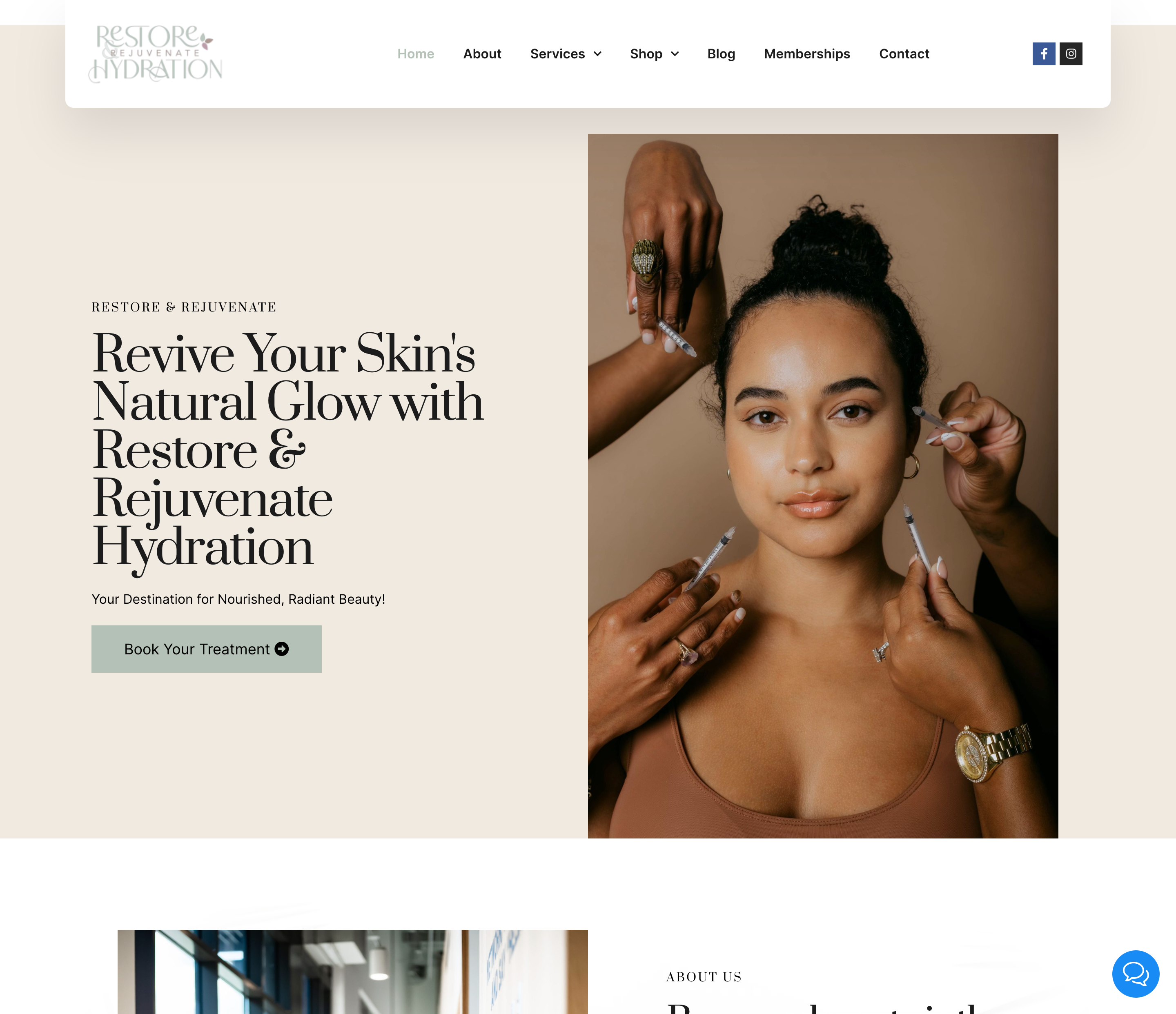 Web Design: Restore & Rejuvenate Hydration medspaexperience