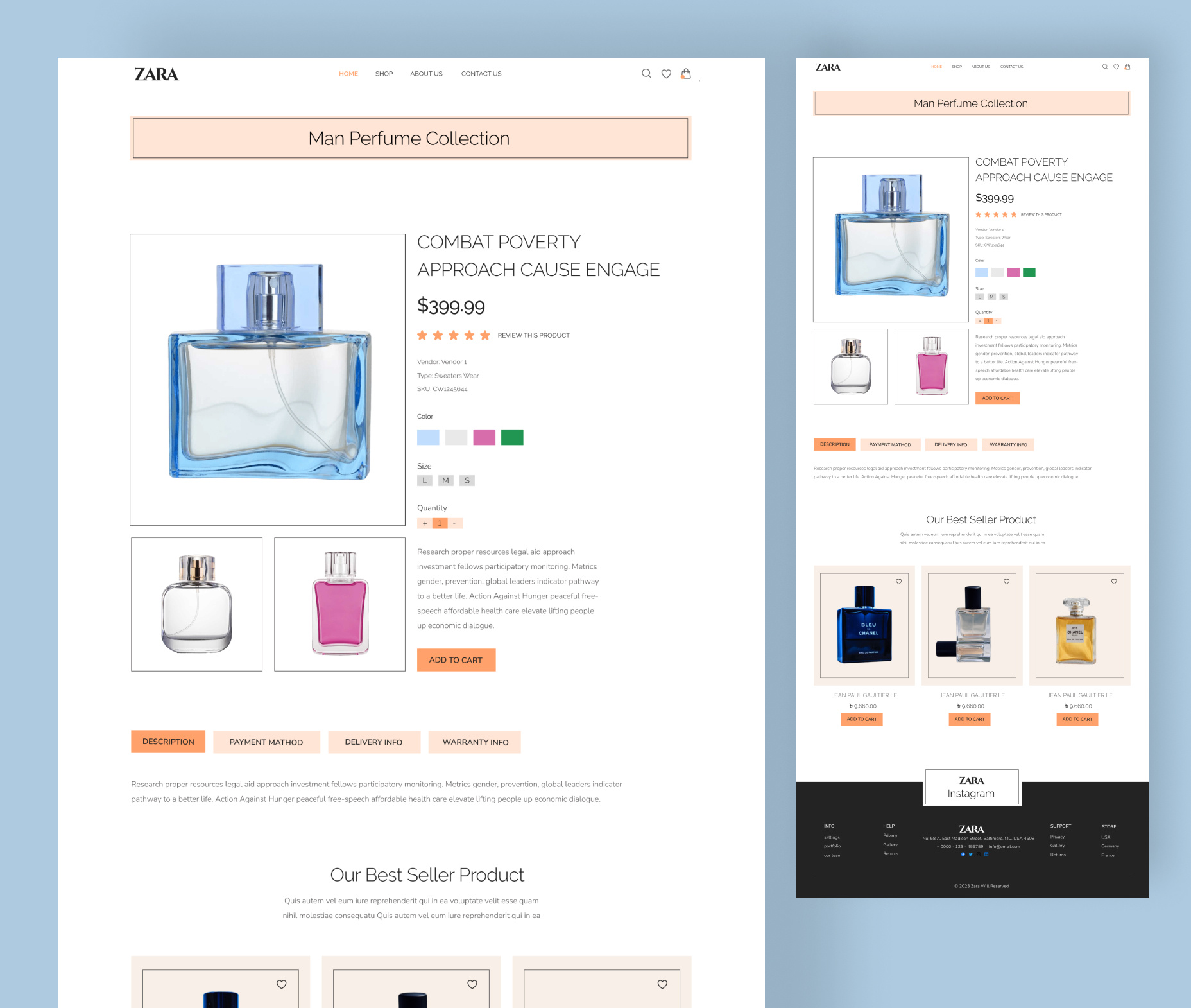 E-commerce Product Details Page details page e commerce design e commerce homapage e commerce landing page e commerce website e commerce website design homapage design inner page design perfume page design perfume website product details page product page shopify design website ui