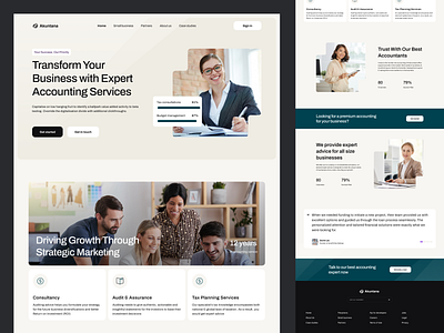 Akuntana - Accounting services company website design accounting assurance audit company consultant consulting corporate finance financial landing page professional tax ui design uiuxdesign website