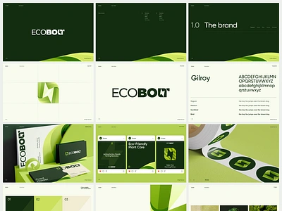 Ecobolt - Branding Guideline For Agrotech brand brand book brand design brand guideline branding eco ecology graphic design identity leaf logo logo logo design logo technology logotype mark nature nature logo saas social media wordmark