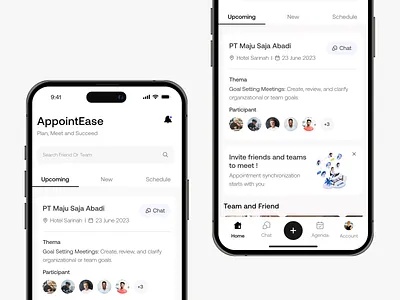 AppointEase : Meeting Schedule App aplikasi app apple design appointments branding design exploration graphic design invitation iphone july mobile simple ui ux