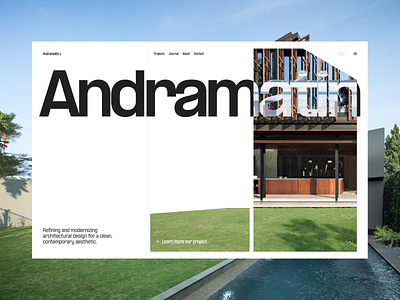 Andramatin - Architecture Portfolio architect architecture building design landing page minimal minimalist portfolio studio typography ui ux web design website