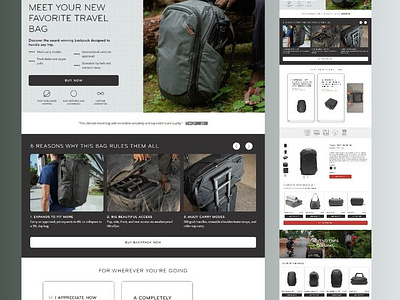 Backpack Landing page design e commerce ecommerce figma landing page landing page design product landing page product page replo shopify