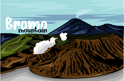Bromo Mountain Vektor graphic design illustration mountain vector
