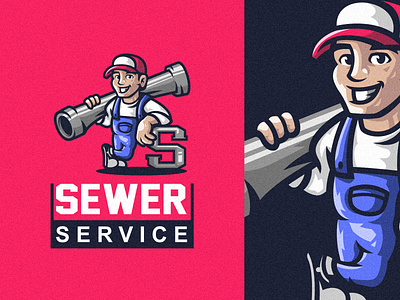 Sewer Logo branding design graphic design identity illustration logo plumber plumbing service sewer tshirt ui vector