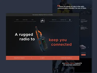 Rocky Talkie - Ecommerce 3d ecommerce graphic design mountain radios online shop ui uiux ux visual design web design website