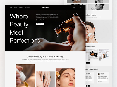 Sekinker - Skincare Product Landing Page beauty design design concept dribbble design landing page skincare ui ui exploratio uidesign uiux user interface ux web design website