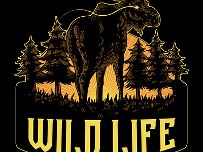 Wild Life Deer Logo deer deer design deer illustration outdoor apparel design outdoor design outdoor logo tony midi tony midi artwork wild life apparel design wild life design wild life logo wolfordeer