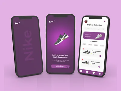 Shoe Store E-commerce App app design e commerce app ecommerce figma graphic design mobile mobile app design nike nike shoes app shoe app shoe store ui ui ux