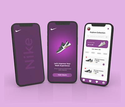 Shoe Store E-commerce App app design e commerce app ecommerce figma graphic design mobile mobile app design nike nike shoes app shoe app shoe store ui ui ux