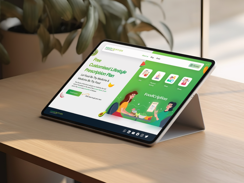 Foodcription Landing Page branding design diet diet pan fitness web foodcription healthy healthy eating healthy lifestyle healthyfood landing page design nutrition nutritionist organic food ui ui design ux vegan food weight loss