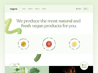 Landing Page - Vegwo branding clean design graphic design home home page homepage landing landing page landing page design landingpage site ui uiux uxui vegan web web design web page website