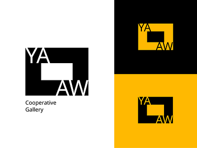 YAAW Cooperative Gallery branding design designisjustform graphic design logo sign type typography