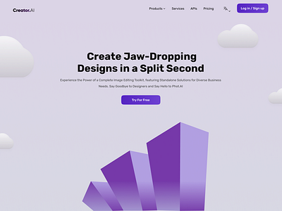 Creator ai Home page concept ai tools landing page design graphic design home screen illustration landing page sharma strap sumit sumit sharma ux vector