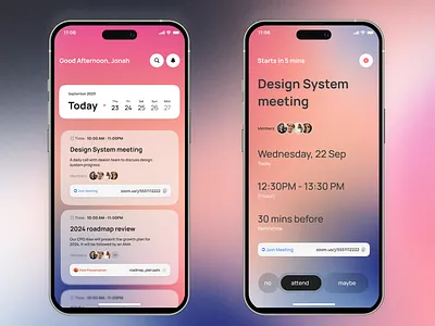 Calendar view calendar day design events gradient graphic design ui ux