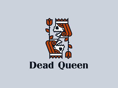 Dead queen character dead evil flower halloween horror logo logotype queen skull