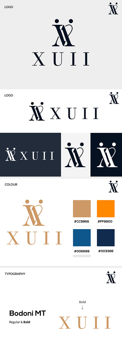 XUII LOGO DESIGN branding graphic design illustration letter logo logo logo design logos modern logo vector