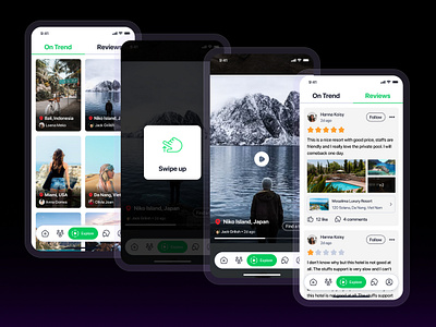 Travel UI Design App stories travel ui design app video player