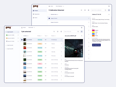 Color Management Platform 🌈 app color details gmg information labels light list management navigation platform saas sidebar ui ux web white