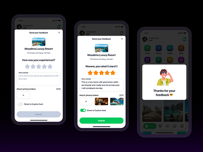 Hotel Rating UI Design App booking hotel app rating app rating hotel ui design travel app