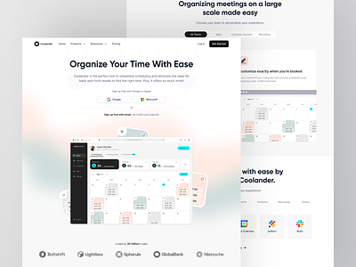 SAAS Landing page - scheduling automation platform 🔥 agenda appointments automation book a meet calendar calendly design homepage interface management meeting platform saas schedule scheduling ui ux web web design website