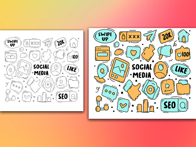 ICON doodles graphic design icon illustrator like social media vector