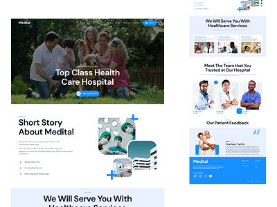 Medital - Hospital Landing Page figma hospital ui