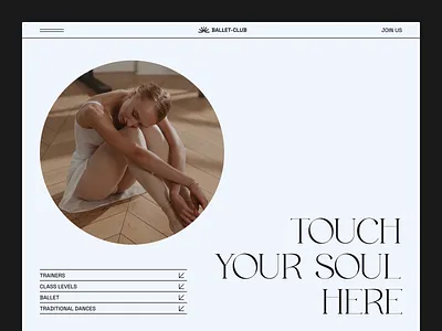 Ballet Club - Hero Section ballet ballet club classic clean design club dance dance class echo echo design echodesign freebie hero hero section kit landing landing design landing kit minimal style ui kit