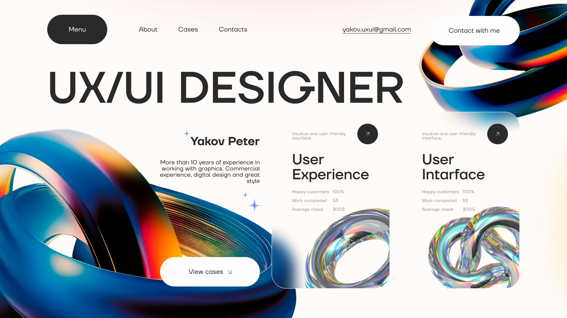 Portfolio UX/UI designer - Yakov Peter (this is me) 3d animation branding de design event figma graphic design illustration logo motion graphics ui ux webdesign