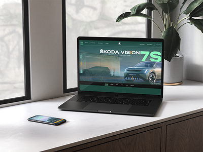 The Škoda Vision 7S air vehicle auto banner design branding cars creative design design graphic design illustration landing page sass skoda tending transportion ui ux website