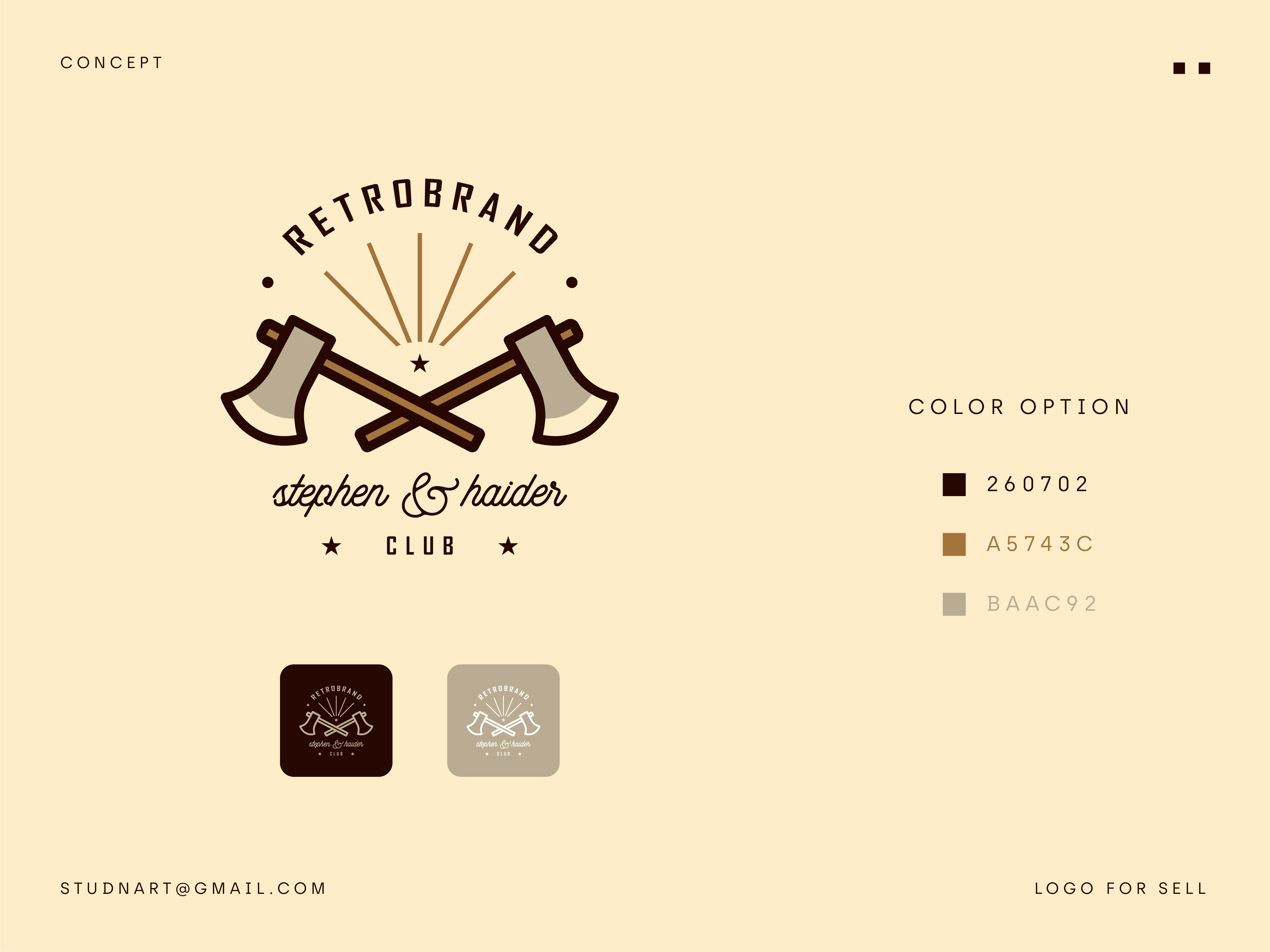 RetroBrand Club abstract axe axe logo branding business logo carpenter design graphic design illustration logo logo design minimal modern logo retro style text logo tool typography vector vintage