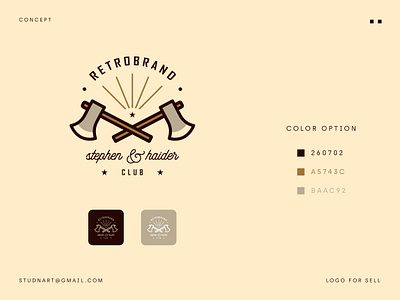 RetroBrand Club abstract axe axe logo branding business logo carpenter design graphic design illustration logo logo design minimal modern logo retro style text logo tool typography vector vintage