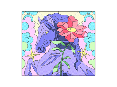 Ser libre en la horas de ensoñación acid colors aggressive design flowers graphic design horse illustration ilustración jungle mexico nature psychedelic sky surrealims
