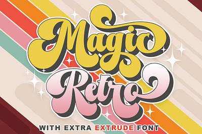 Magic Retro black friday font branding fonts classic font craft fonts cricut fonts display display fonts extrude font fashion fonts font graphic design groovy fonts halloween nostalgia fonts retro sublimation fonts svg fonts trendy fonts vintage font vintage fonts