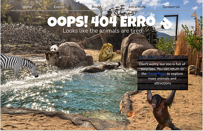 404 Error Page design error page ui ui design uiux zoo error page