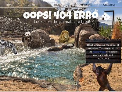 404 Error Page design error page ui ui design uiux zoo error page