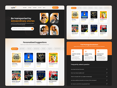 Audible - Website (Redesign) apps audible design interface landing page podcast ui user experience ux web website