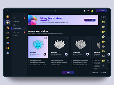 Community Page | Onenet Desktop App 3d animation app chakra community crypto game design desktop game illustration inspiration naruto onenet play tour ui