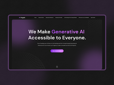 AI Angels | AI Experts Website ai artificial intelligence dark dmitriev faq form home page landing page purple services steps ui design ux. design web design website