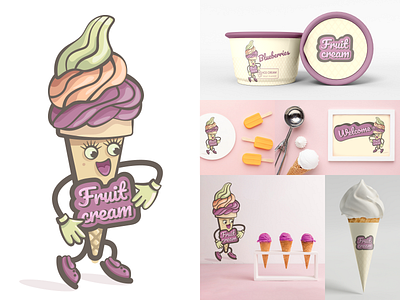 Mascot logo design for a cafe advertising brand branding corporate style graphic design groovy ice cream identity identity logo mascot design mascot logo trademark trendy vector character