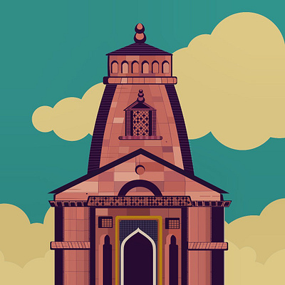 Kedarnath temple - made in figma art figma graphic design illustration poster