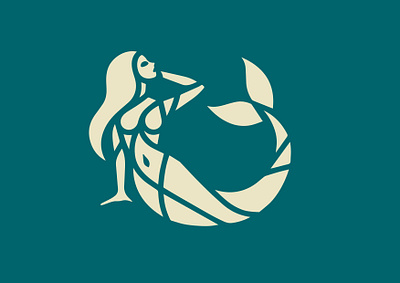 LOGO - MERMAID branding charm design fish graphic design icon identity illustration logo marks mermaid ocean sea song symbol ui wave whales woman