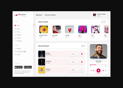 Online Music Streaming Dashboard branding mobile app ui website