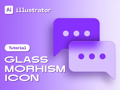 How to make an icon with glassmorphism in Adobe Illustrator adobe illustrator design designer glassmorphism graphic design icon icon design icons illustration illustrator lassmorphism style speech bubble tutorial vector video