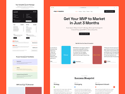 MVP Masters - Website branding clean grid landing landing page layout logo minimal minimal pricing mvp pricing card pricing page ui web design website inspiration