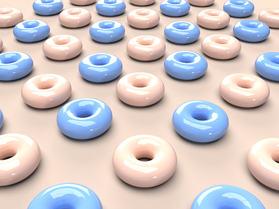 Donuts. Glazed. 3d pattern